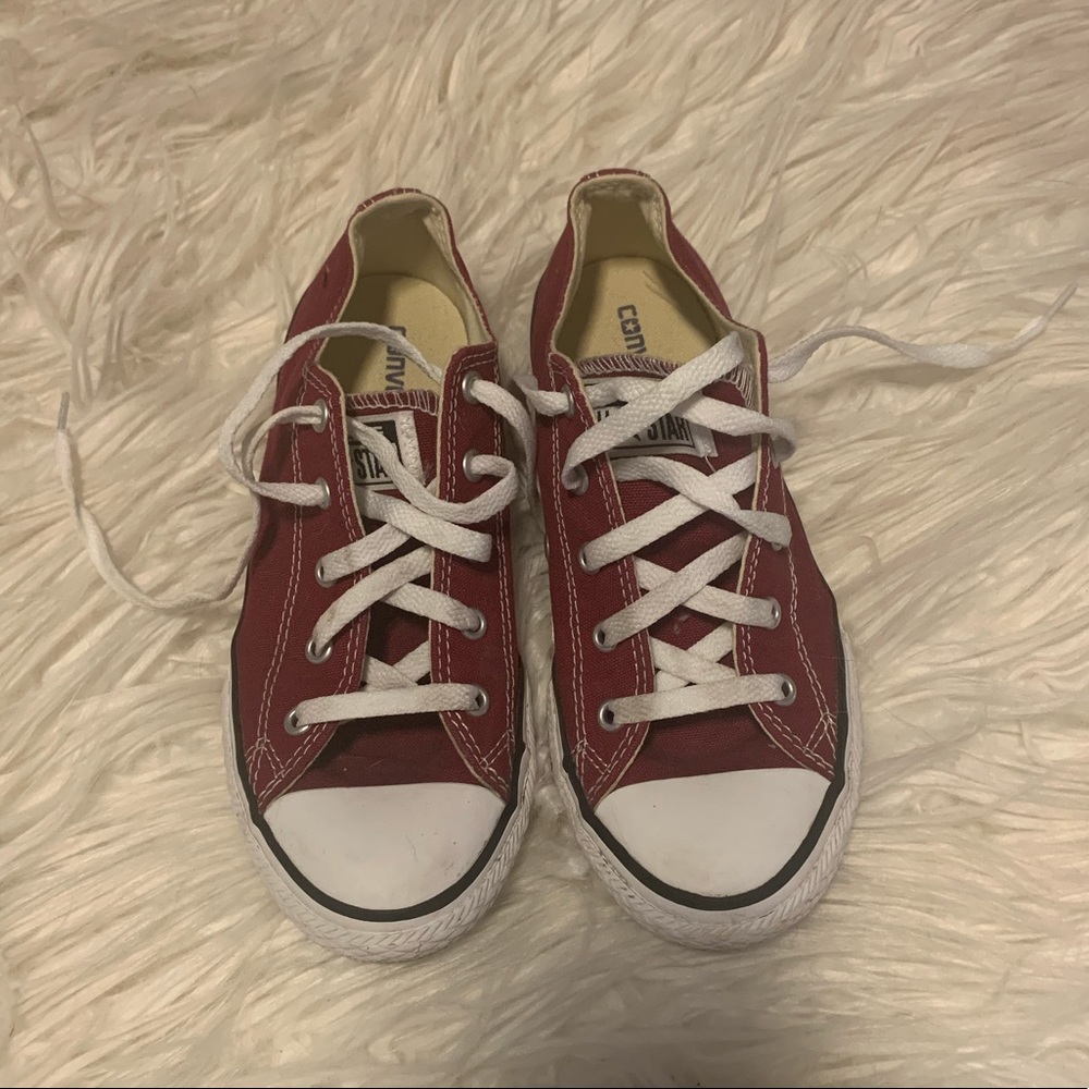 Deep Red Converse! Size:3 Worn Once! - image 1